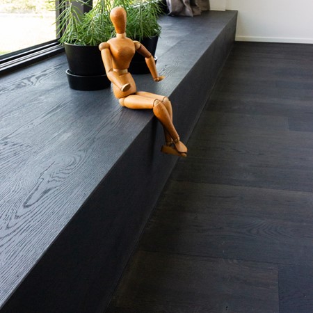 Nieuwbouwwoning - Bamboo Natural - Mosa Quartz - Mosa Scenes - Parket Europees BA - Sant'Agostino Pictart Graphic - Zellige zwart
Plaatsing: tegelwerken Buyck